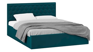 Двуспальная кровать с подъемным механизмом Порто (Велюр Confetti Izumrud) с заглушиной в Ярославле