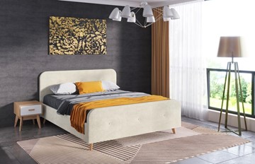 Кровать спальная Сиерра 1600 (с основанием) Торонто светло-бежевый в Ярославле - предосмотр 1