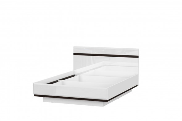 Кровать Соло универсальная 1,6х2,0, белый/белый глянец/венге в Ярославле - изображение