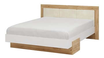 Спальная кровать Тоскана 1600 (Дуб крафт золотой/Белый поры глубокие) с основанием в Ярославле - предосмотр