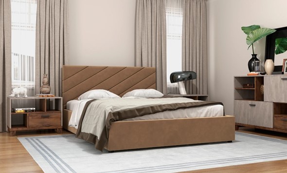 Двуспальная кровать Юта 160х200 (вариант 3) с подъёмным механизмом в Ярославле - изображение