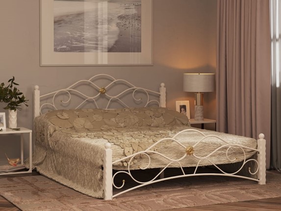 Спальная кровать Гарда 3, 160х200, белая в Ярославле - изображение