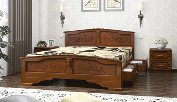 Кровать с выкатными ящиками Елена (Орех) 180х200 в Ярославле