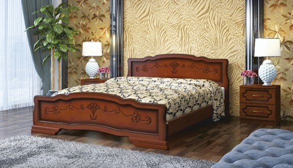 Кровать спальная Карина-6 (Орех) 160х200 в Ярославле - изображение