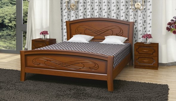 Двуспальная кровать Карина-16 (Орех) 160х200 в Ярославле - изображение