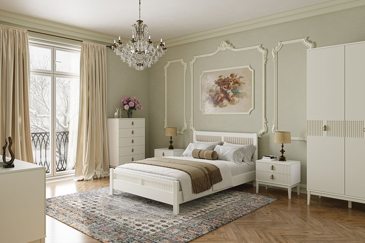 Кровать спальная Фрида (белый античный) 180х200 в Ярославле - изображение 2