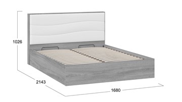 Кровать с механизмом 2-спальная Миранда тип 1 (Дуб Гамильтон/Белый глянец) в Ярославле - предосмотр 1