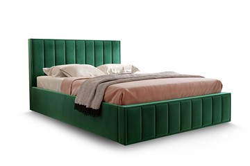 Двуспальная кровать с механизмом Вена 1400 с ящиком, Велюр Мора зеленый в Ярославле