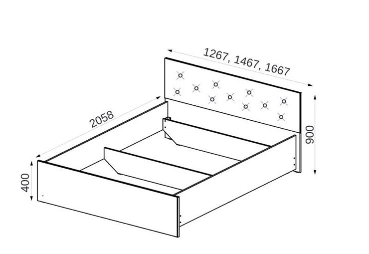 Кровать Анита с ортопедическим основанием 160*200 в Ярославле - изображение 1