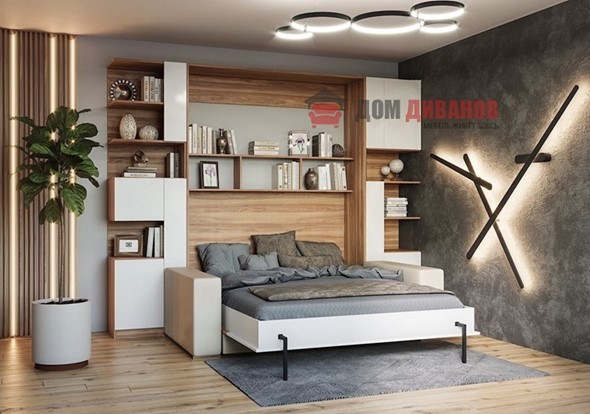 Кровать-шкаф с диваном Дина, 1200х2000 в Ярославле - изображение
