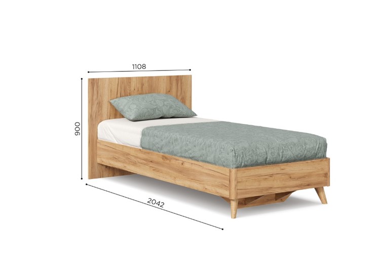 Односпальная кровать Марта-2 900 ЛД 406.160 с основанием, Дуб золотой в Ярославле - изображение 2