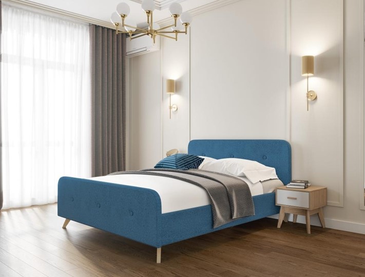 Кровать 1-спальная Сиерра 1200 (с основанием) Аура голубой в Ярославле - изображение 1