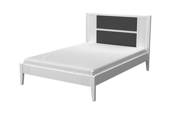 Кровать 1.5-спальная Бетти из массива сосны (Белый Античный) 180х200 в Ярославле - изображение