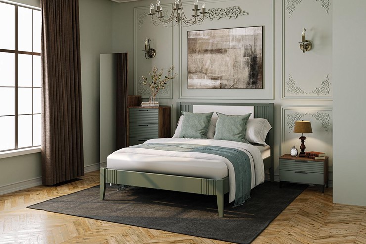 Кровать полутороспальная Бетти из массива сосны (Оливковый) 160х200 в Ярославле - изображение 2