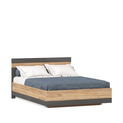 Спальная кровать Фиджи 1400 с подъемным механизмом ЛД 659.075, Дуб золотой/Антрацит в Ярославле - изображение