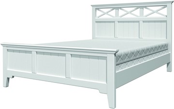Кровать полутороспальная Грация-5 с белым карнизом (Белый Античный) 140х200 в Рыбинске