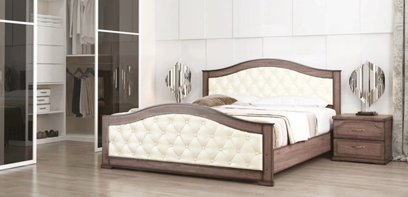 Кровать Стиль 1, 160х200, кожзам, с основанием в Ярославле - изображение