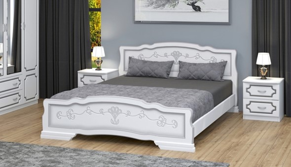 Спальная кровать Карина-6 (Белый Жемчуг) 180х200 в Ярославле - изображение