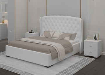 Спальная кровать Dario Grace Lite 140x200, Экокожа (Белый) в Ярославле