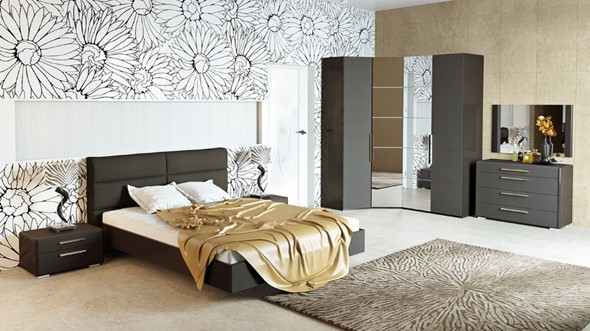 Гарнитур спальный Наоми №1, цвет Фон серый, Джут в Ярославле - изображение