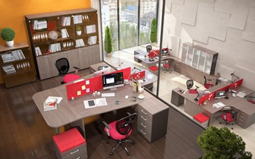 Комплект офисной мебели Xten для двух сотрудников с тумбочками в Ярославле - предосмотр 3