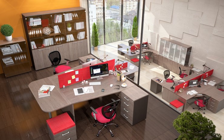 Набор мебели в офис Xten в опенспэйс для четырех сотрудников в Ярославле - изображение 3