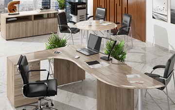 Комплект офисной мебели Wave 2, рабочий стол и конференц-стол в Ярославле - предосмотр