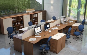 Офисный комплект мебели IMAGO - рабочее место, шкафы для документов в Ярославле - предосмотр