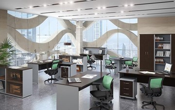 Комплект офисной мебели IMAGO четыре рабочих места, стол для переговоров в Ярославле - предосмотр