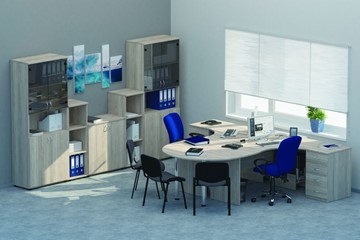 Офисный набор мебели Twin для 2 сотрудников с совмещенными столами в Ярославле - предосмотр