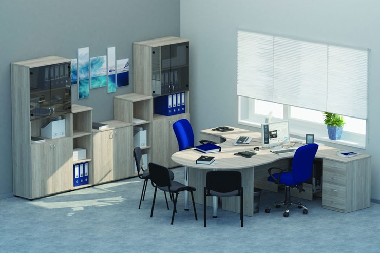 Офисный набор мебели Twin для 2 сотрудников с совмещенными столами в Ярославле - изображение