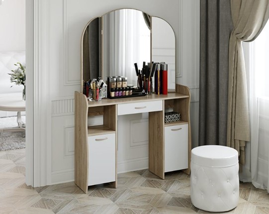 Туалетный стол София Т2, цвет Дуб сонома/Белый в Ярославле - изображение