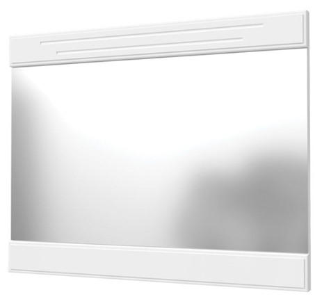 Зеркало настенное Олимп с декоративными планками (белый) в Ярославле - изображение