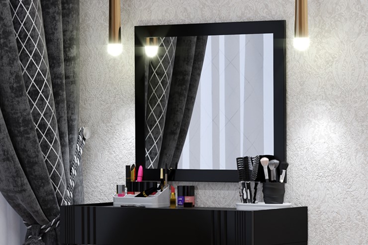 Зеркало в спальню Марсель (Черное) в Рыбинске - изображение 2