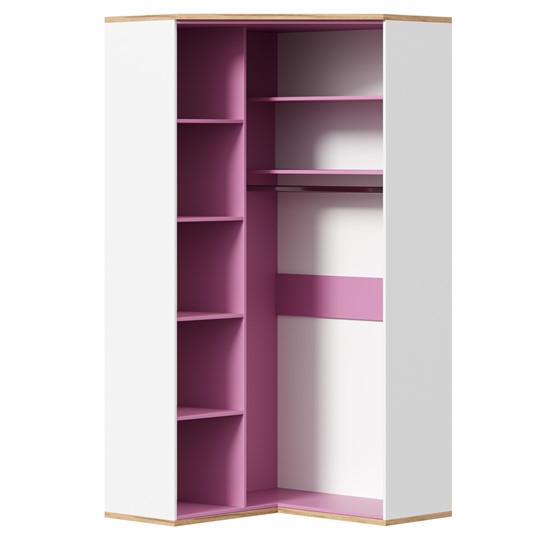 Детский угловой шкаф Урбан 528.060, белый/розовый в Ярославле - изображение 3