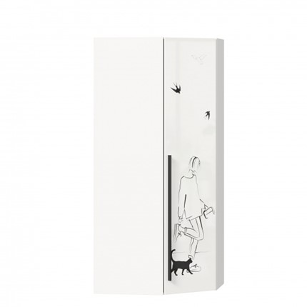 Шкаф угловой Джоли 45 ЛД 535.030, Серый шелк в Ярославле - изображение