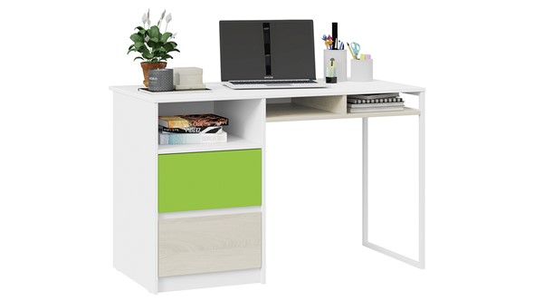 Письменный стол Сканди СМ-386.15.02-20 (Дуб Гарден, Белая, Зеленый) в Ярославле - изображение