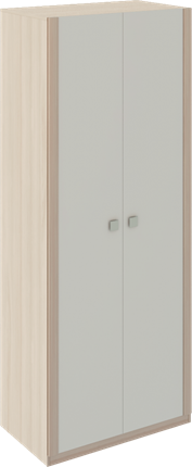 Шкаф двухдверный Глэдис М22 (Шимо светлый/Белый текстурный) в Ярославле - изображение
