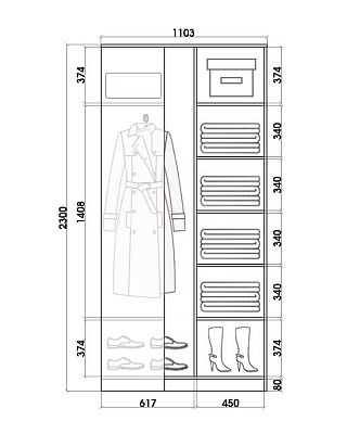 Угловой шкаф-купе 2400х1103, ХИТ У-24-4-66-09, орнамент, 2 зеркалами, Дуб Сонома в Ярославле - изображение 2