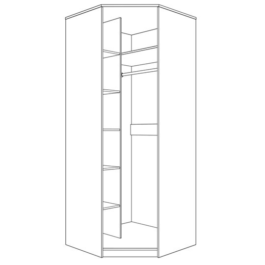 Шкаф угловой с дверью ПАРМА НЕО,  лиственница темная в Ярославле - изображение 1