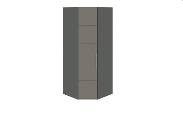 Распашной угловой шкаф Наоми, цвет Фон серый, Джут СМ-208.07.06 в Ярославле - изображение