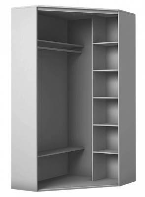 Угловой шкаф 2300х1103, ХИТ У-23-4-66-01, цапля, 2 зеркала, белая шагрень в Ярославле - изображение 1