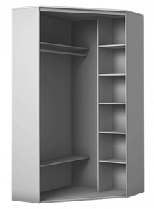 Угловой шкаф с зеркалом, ХИТ У-22-4-15, Серый структура в Ярославле - предосмотр 1
