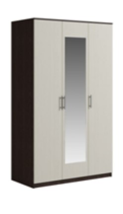 Шкаф 3 двери Светлана, с зеркалом, венге/дуб молочный в Ярославле - изображение