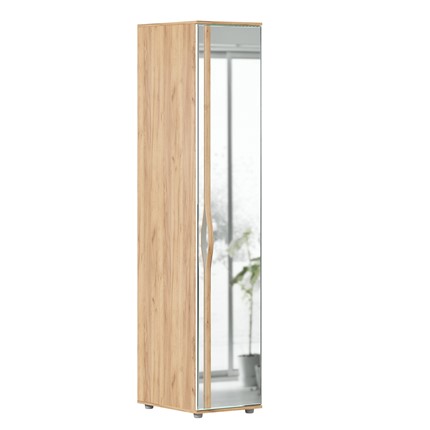 Шкаф с 1 дверью Марта-2 Дуб золотой/Белый глянец ЛД 406.030 в Ярославле - изображение