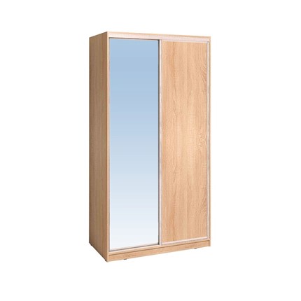 Шкаф 2-х дверный 1200 Домашний Зеркало/ЛДСП, Дуб Сонома в Ярославле - изображение