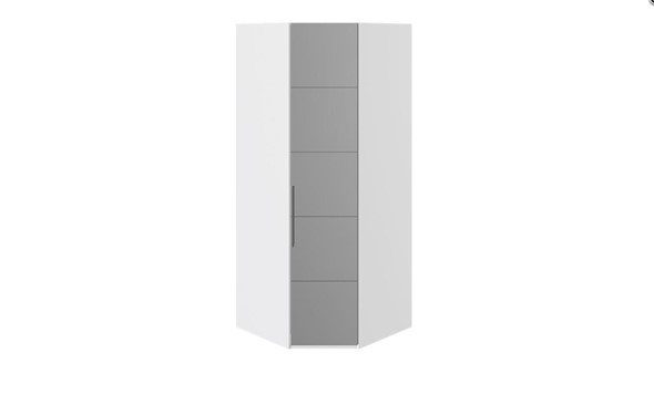 Шкаф угловой Наоми с зеркальной правой дверью, цвет Белый глянец СМ-208.07.07 R в Ярославле - изображение