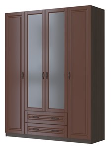 Шкаф четырехстворчатый Кантри, лак орех ШР-4, с 2мя зеркалами в Рыбинске - предосмотр