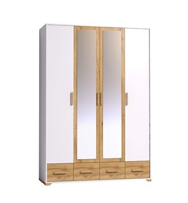 Шкаф для одежды Айрис 555, Белый-Дуб золотистый в Рыбинске