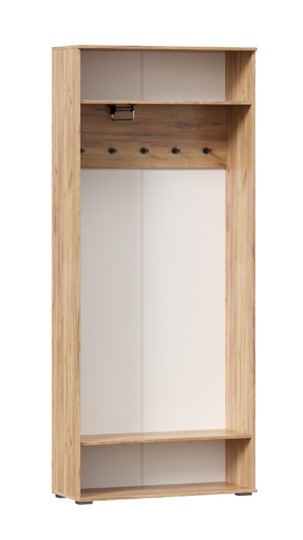 Шкаф двухстворчатый Фиджи с декоративными накладками 659.310, Дуб Золотой/Белый в Ярославле - изображение 2